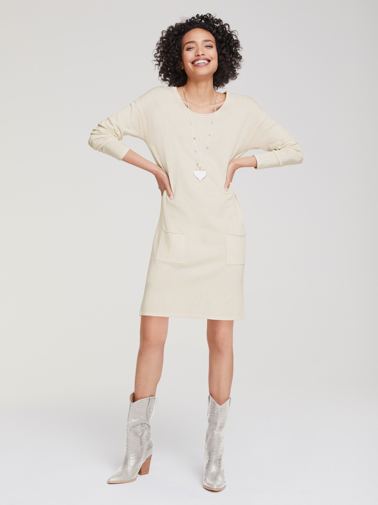 heine Strickkleid - creme