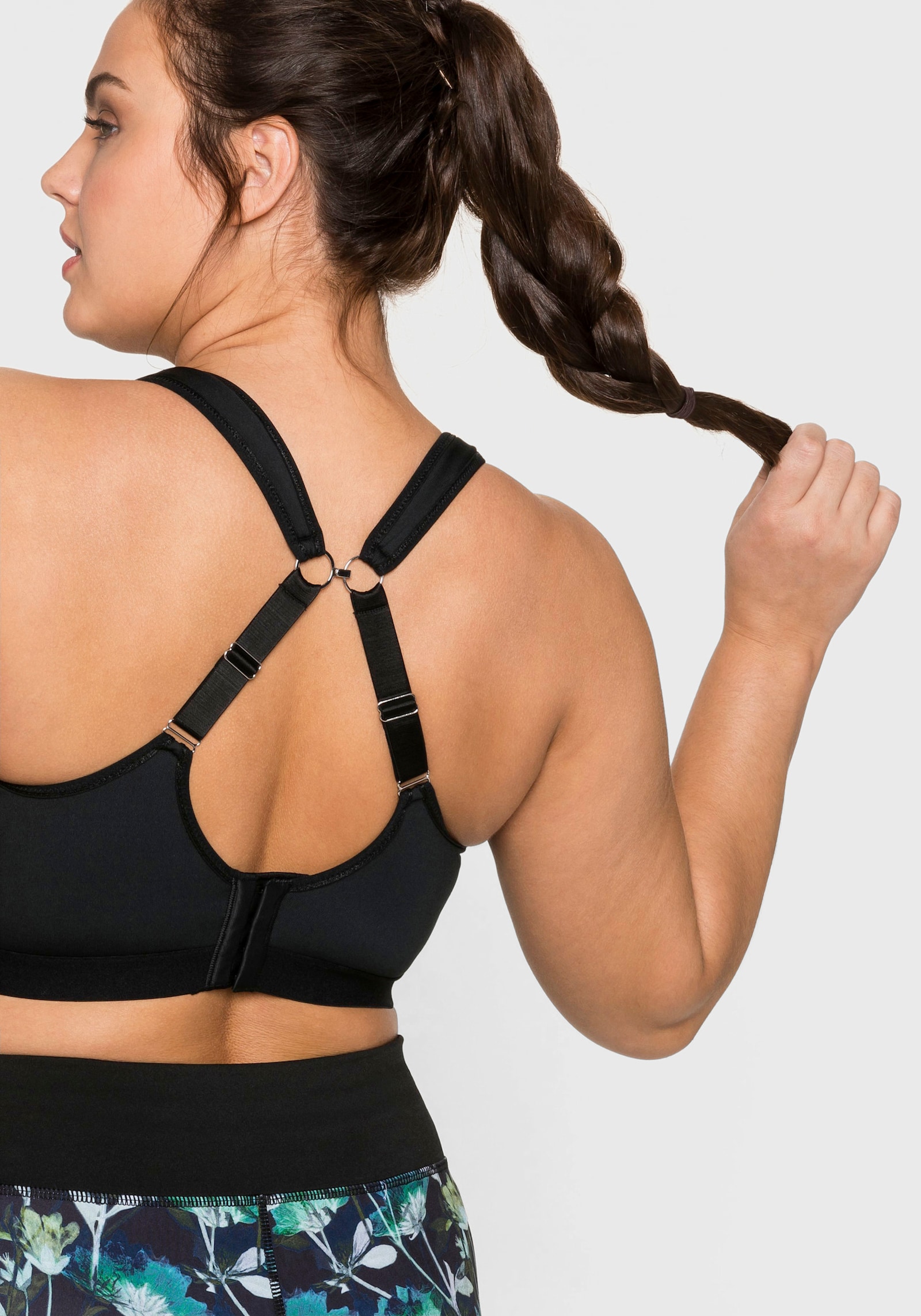 sheego Sport-BH ohne Bügel mit 2 Tragevarianten - schwarz