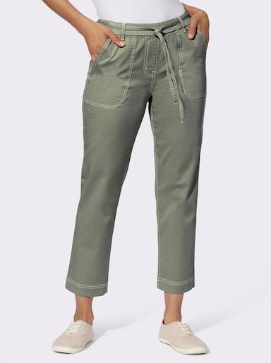 7/8-Jeans Schlupfform, mit Dehnbund - khaki