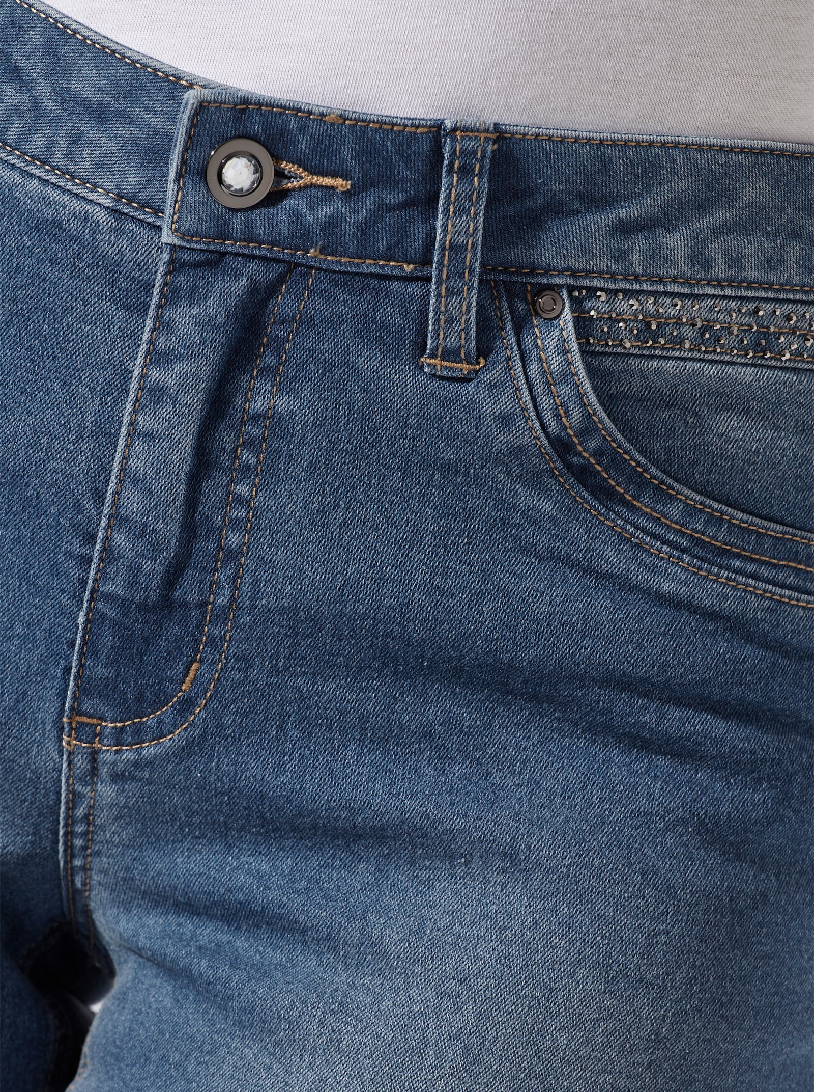 Jeans med glitterstenar - blue-bleached