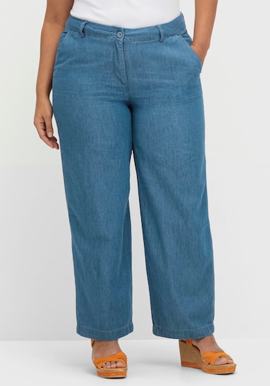 Culotte in Jeans-Qualität, Baumwolle - blue-bleached