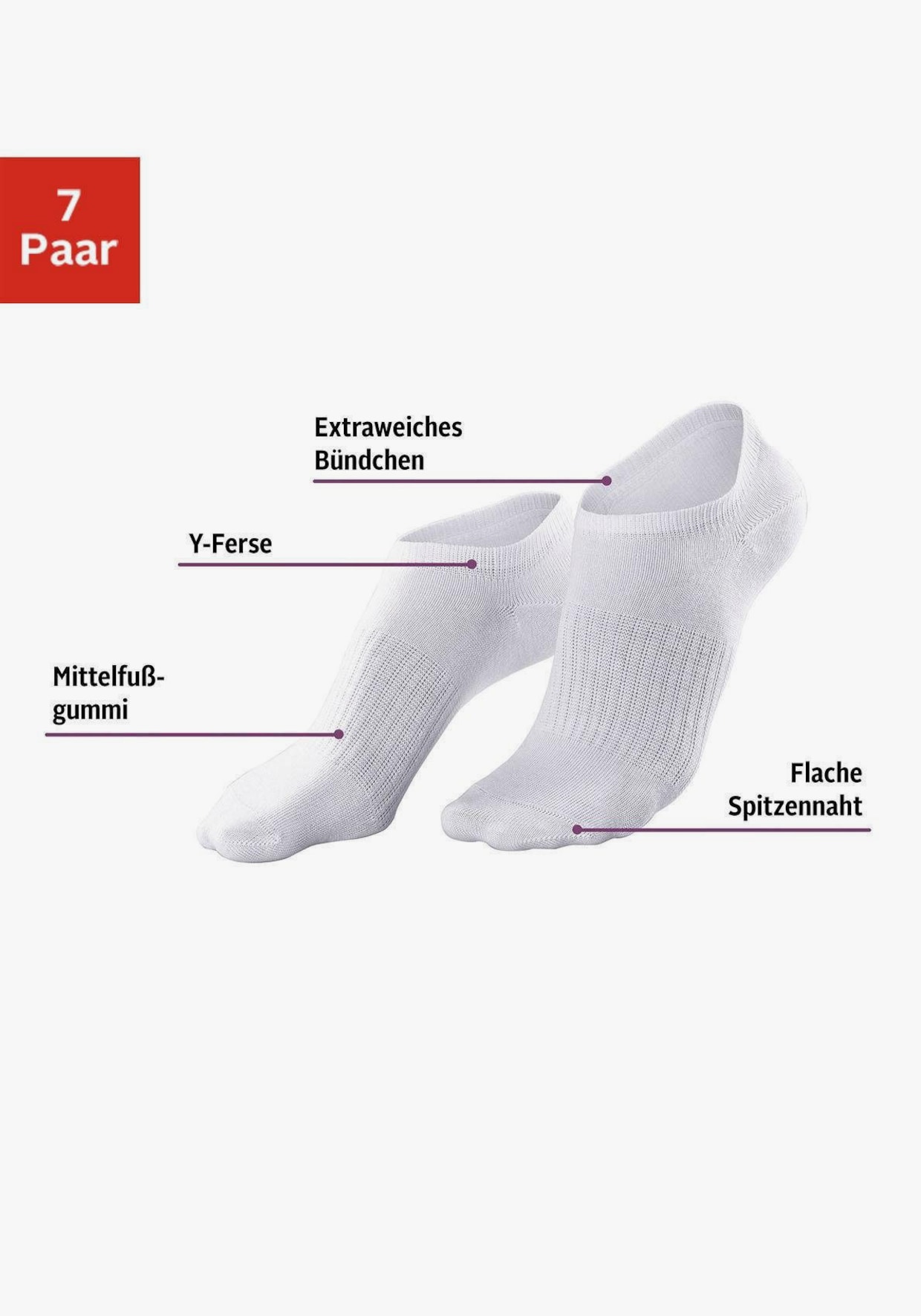 LASCANA ACTIVE Sneakersocken - 7x weiß