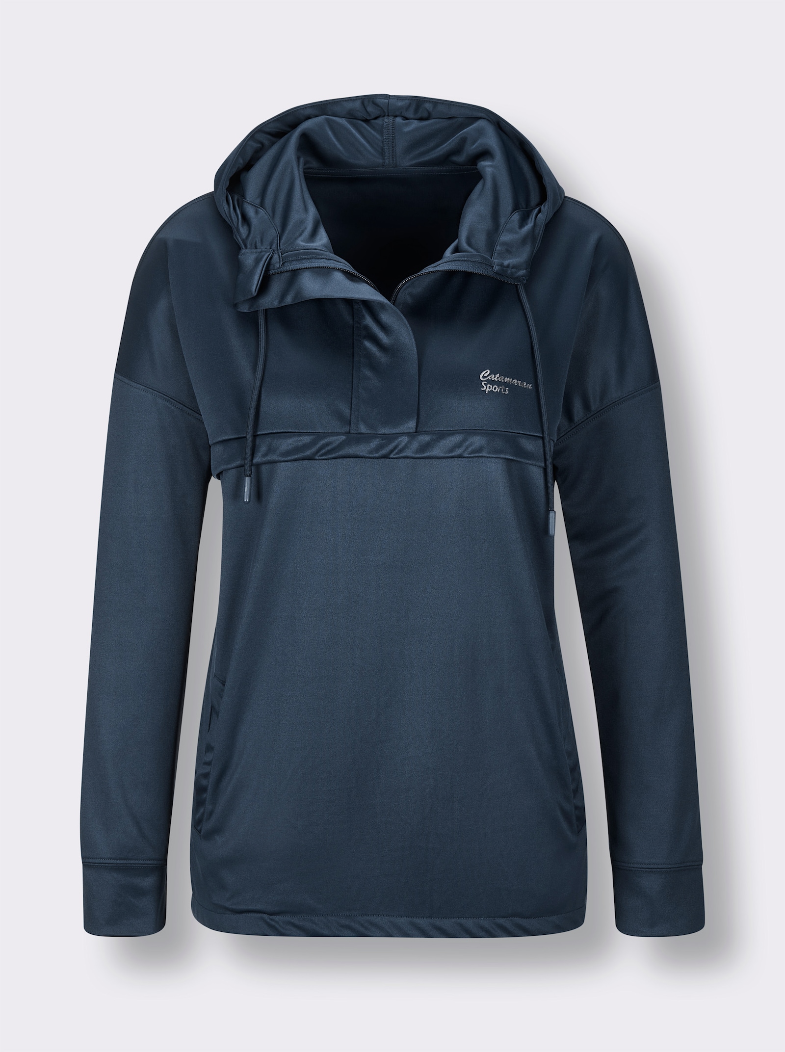 Catamaran Sports Vrijetijdsshirt met blinde ritssluiting - donkerblauw