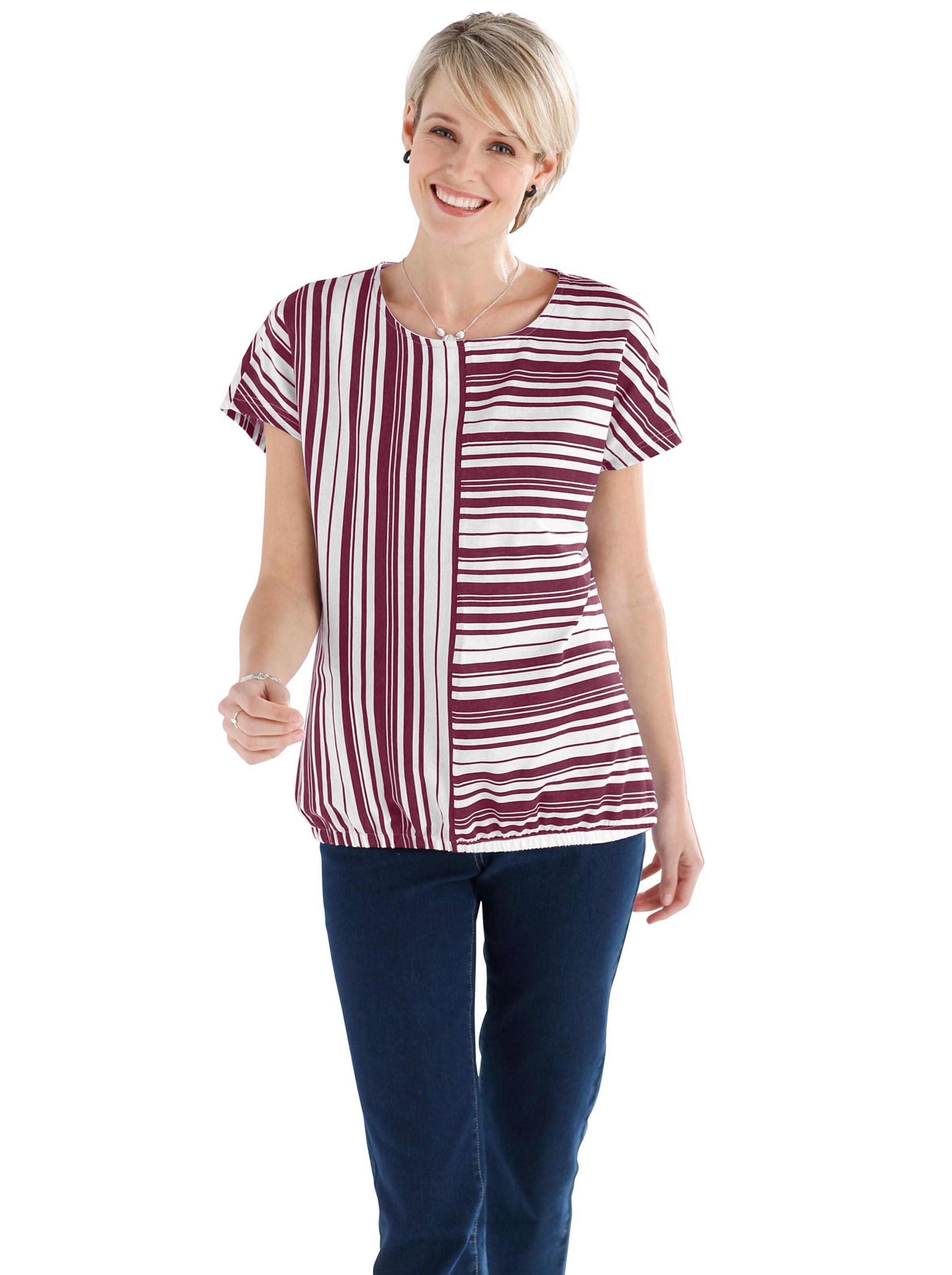 Shirt - bordeaux-gestreift