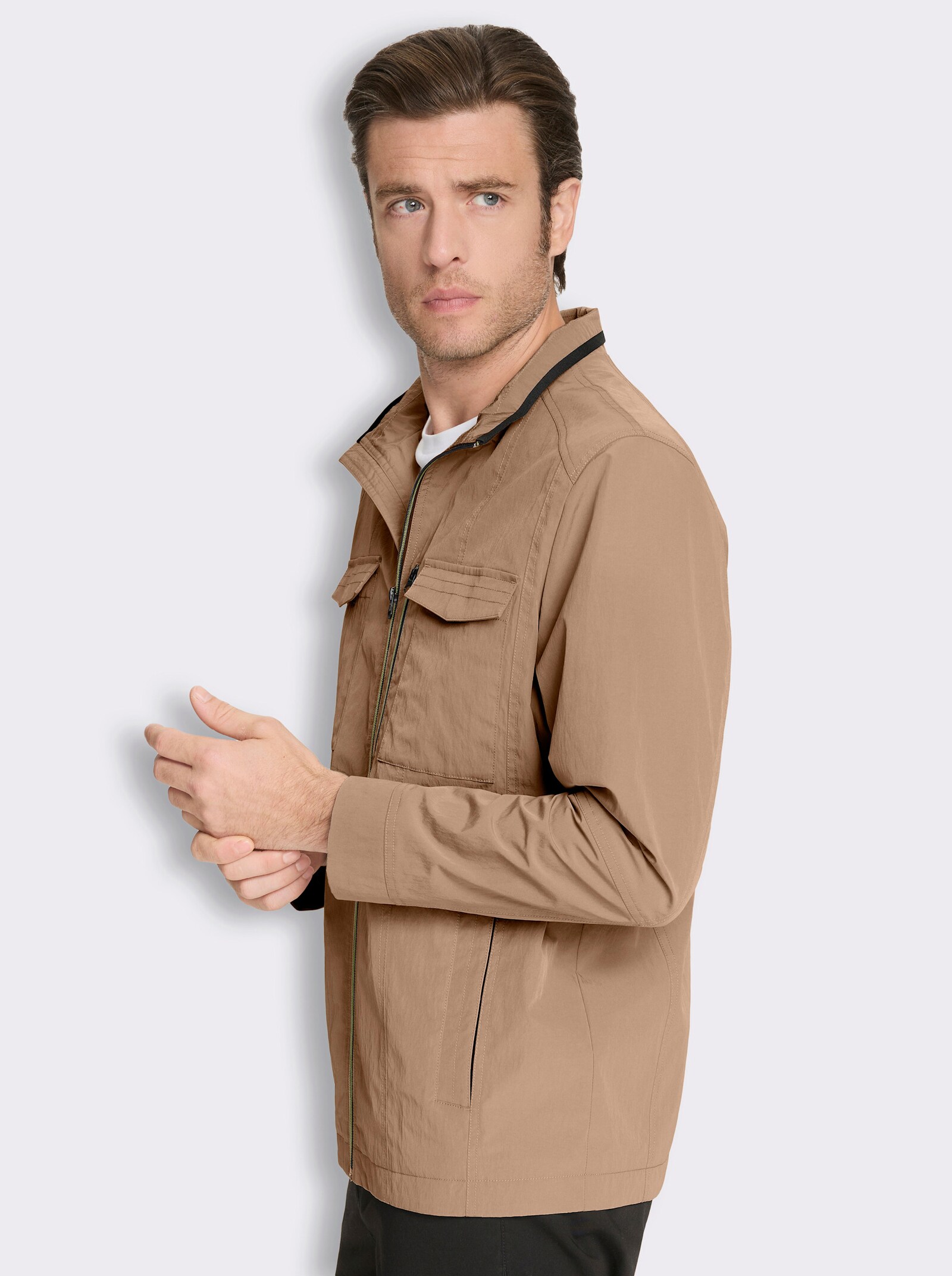 Marco Donati Longjacke mit Wetterschutz-Ausrüstung - camel