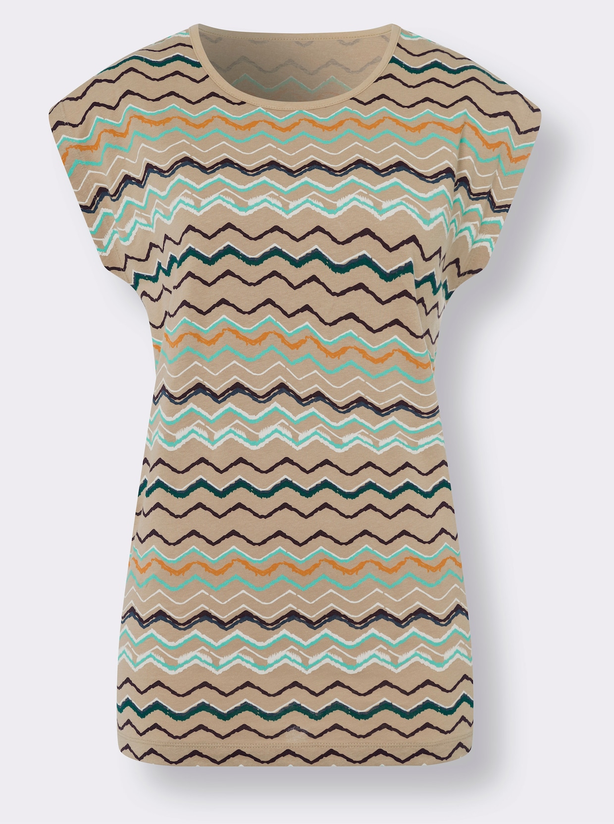 Longshirt - beige-bedruckt