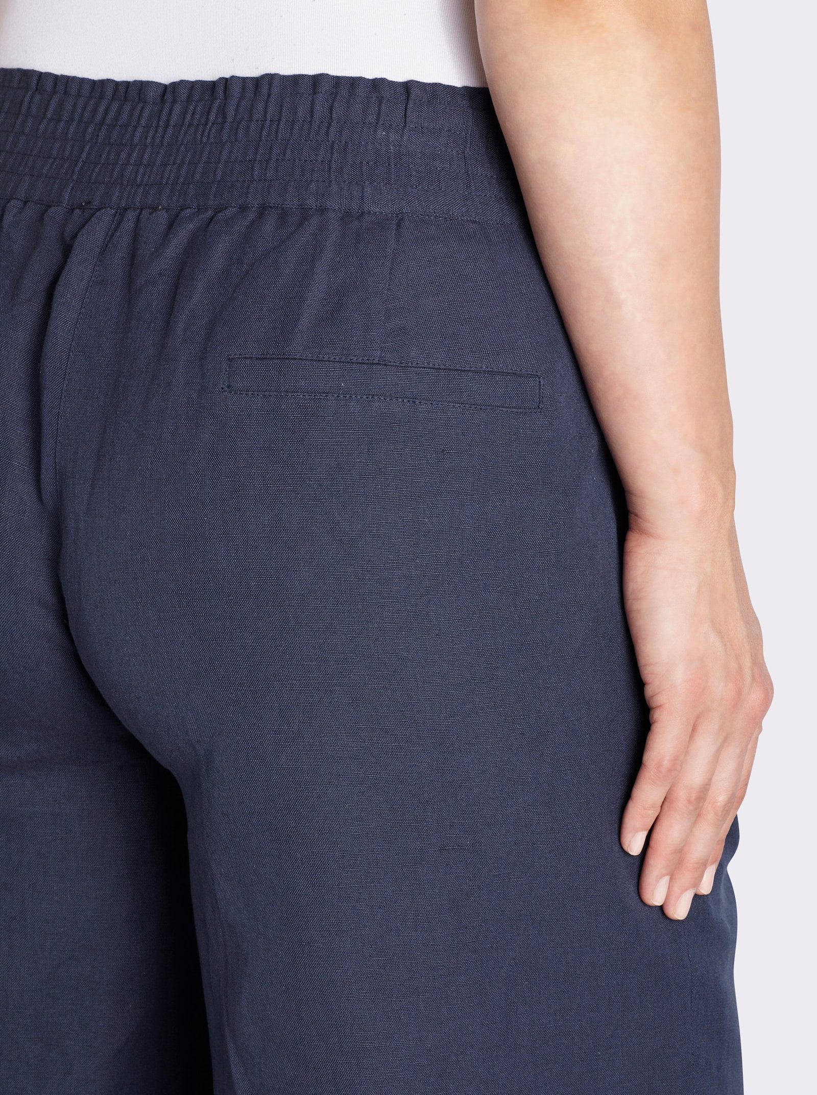 Culotte mit Leinen-Anteil - marine
