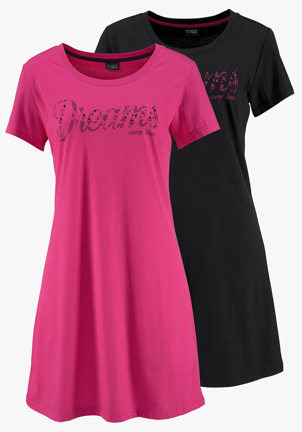 Vivance Dreams Chemise de nuit - fuchsia, noir