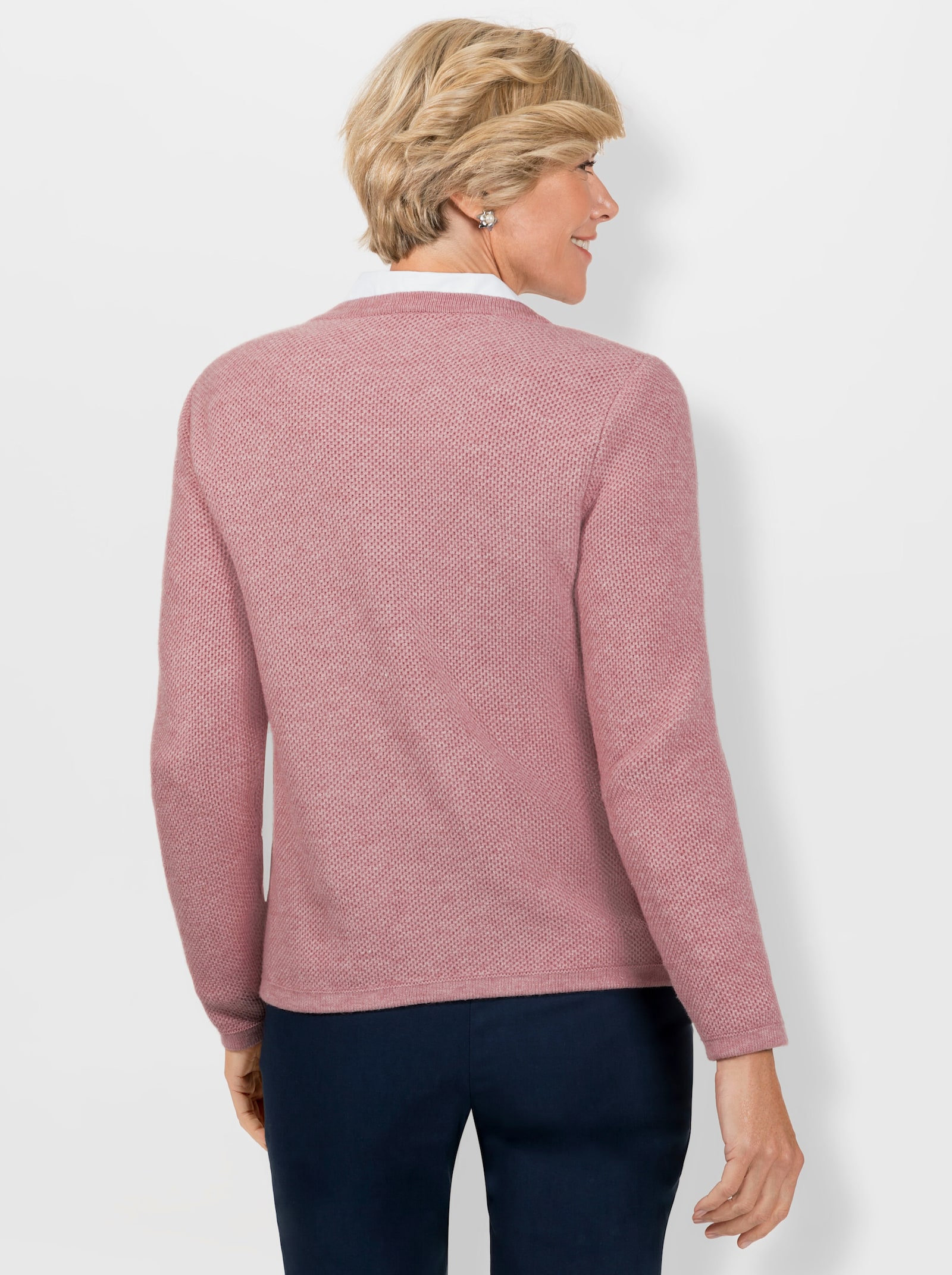 Strickjacke in Waben-Optik - hortensie-meliert