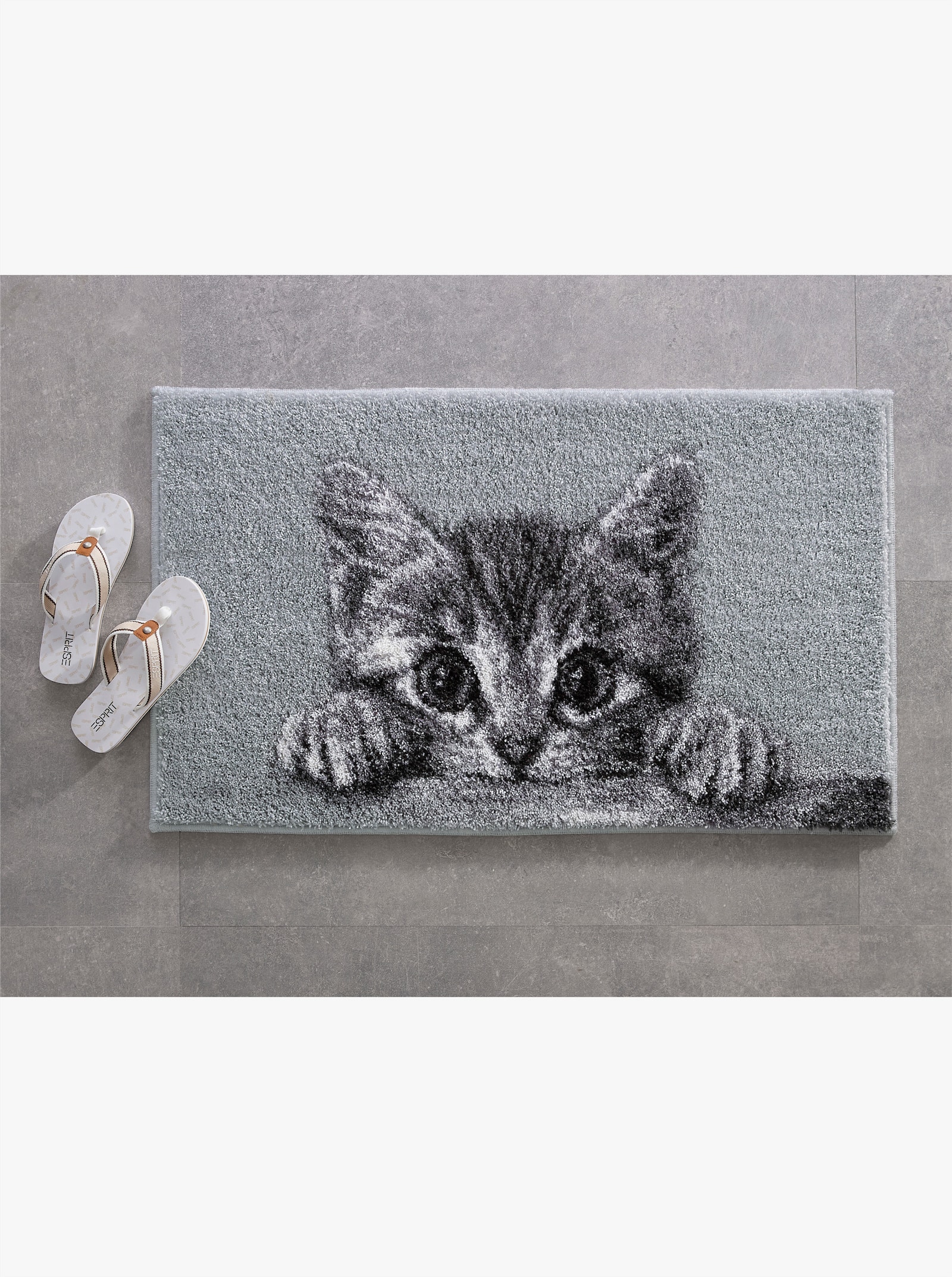 Grund Badematte - grau-gemustert
