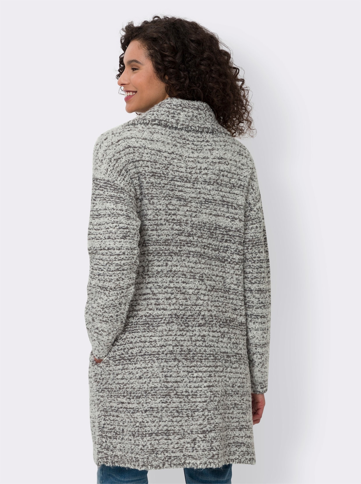 heine Manteau en tricot - gris clair-anthracite chiné