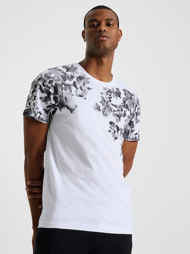 Marco Donati Kurzarmshirt mit Blumen-Print - weiß-bedruckt