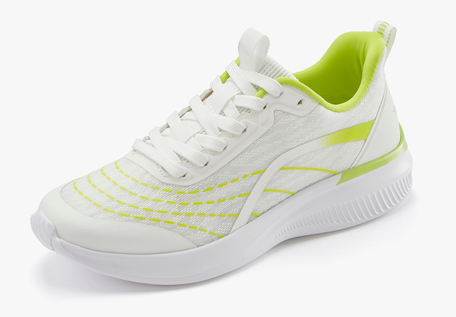 LASCANA Sneaker - weiß/lime