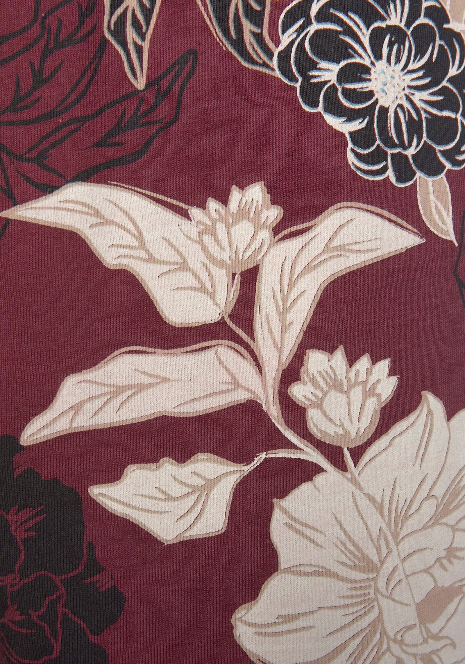 s.Oliver Pyjama - zwart/bordeaux/meerkleurig gebloemd