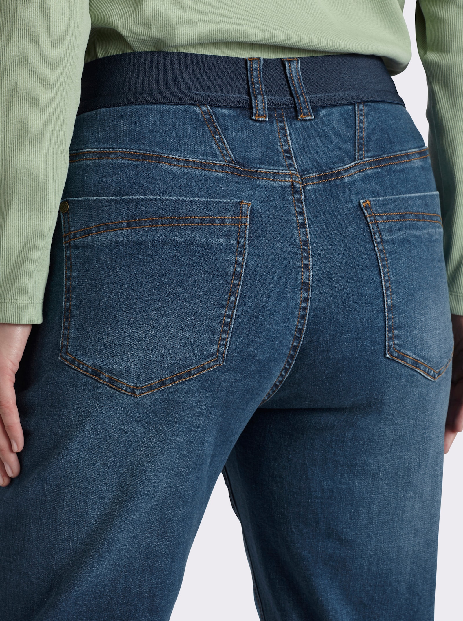 sheego Jeans mit schmalem Bein und Komfortbund - blue-stone-washed