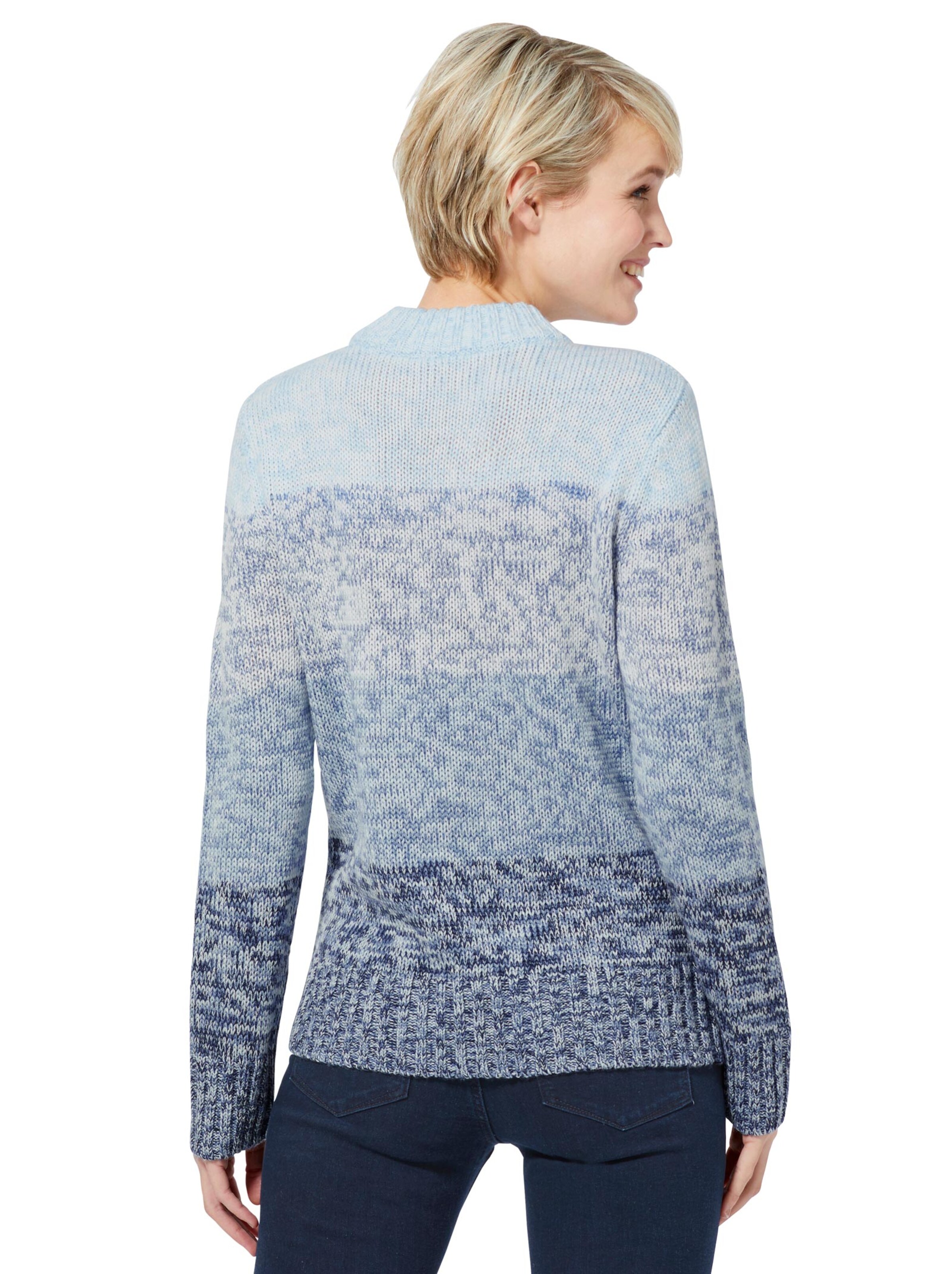 Pullover - blau-meliert