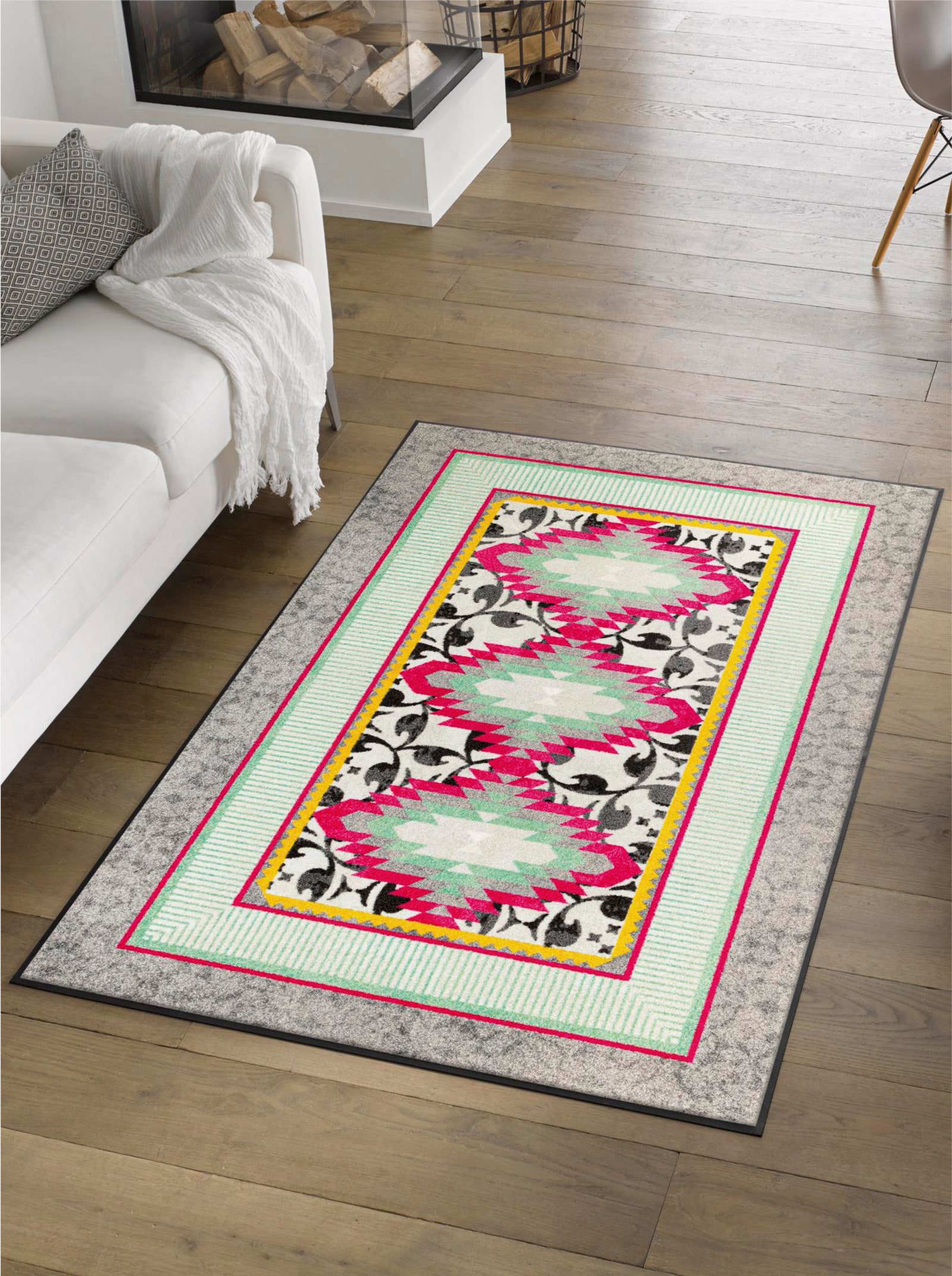 wash+dry by Kleen-Tex Fußmatte - mint-pink-gemustert