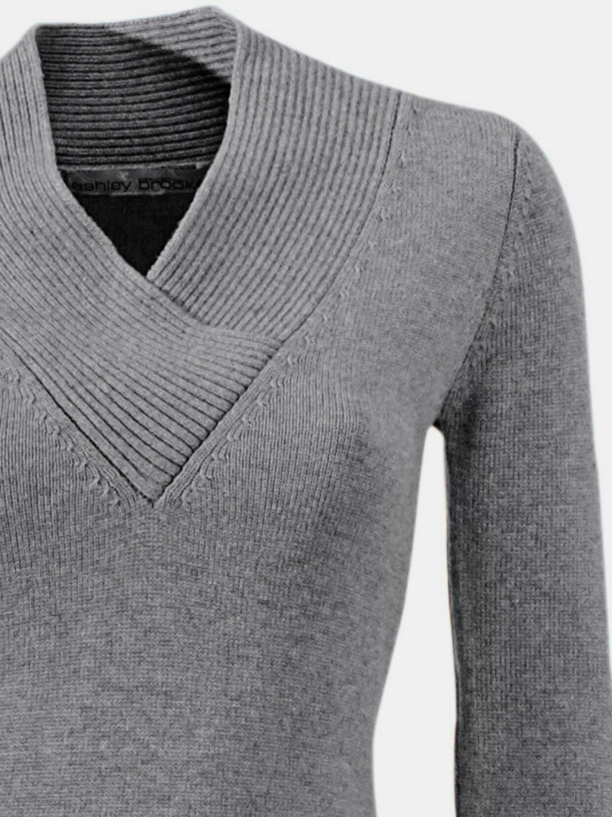 heine V-Pullover - grau-melange