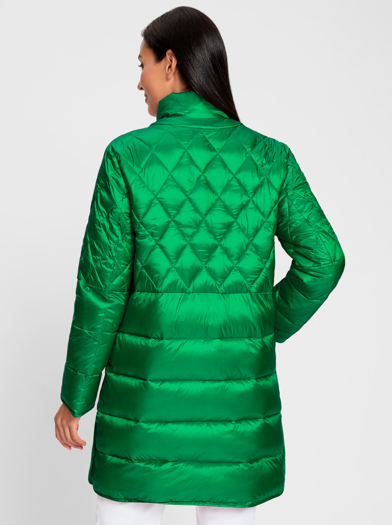heine Steppmantel in Glanz-Optik - grasgrün