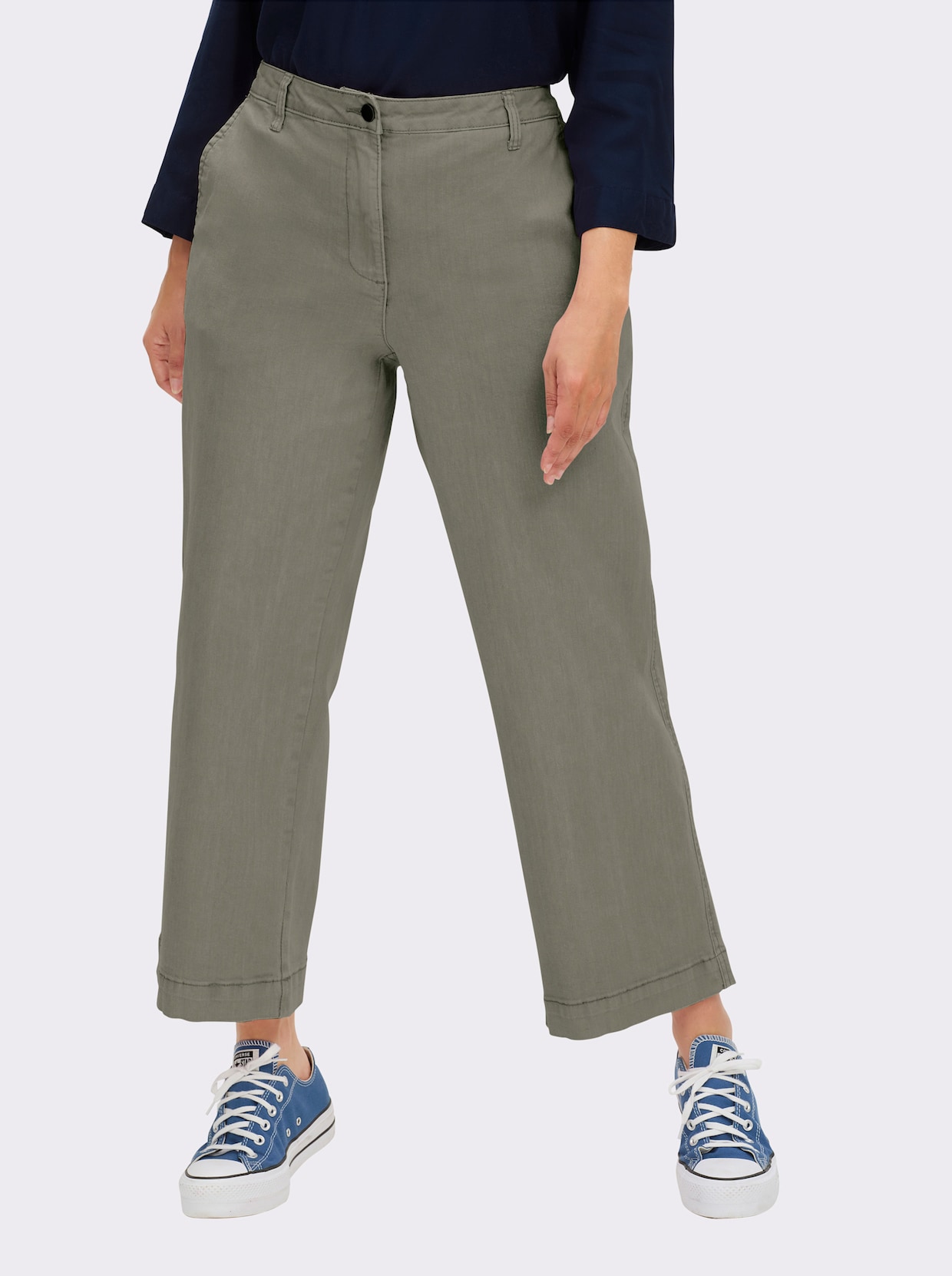 Culotte mit aufgesetzten Taschen hinten - khaki