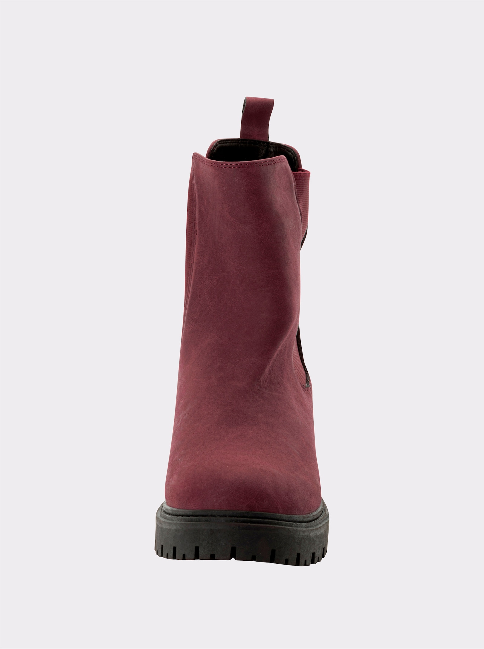 sheego Ankleboots aus Velourslederimitat - bordeaux