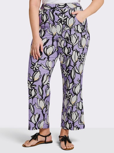 sheego 7/8-Hose mit 4 Taschen - flieder-ecru-bedruckt