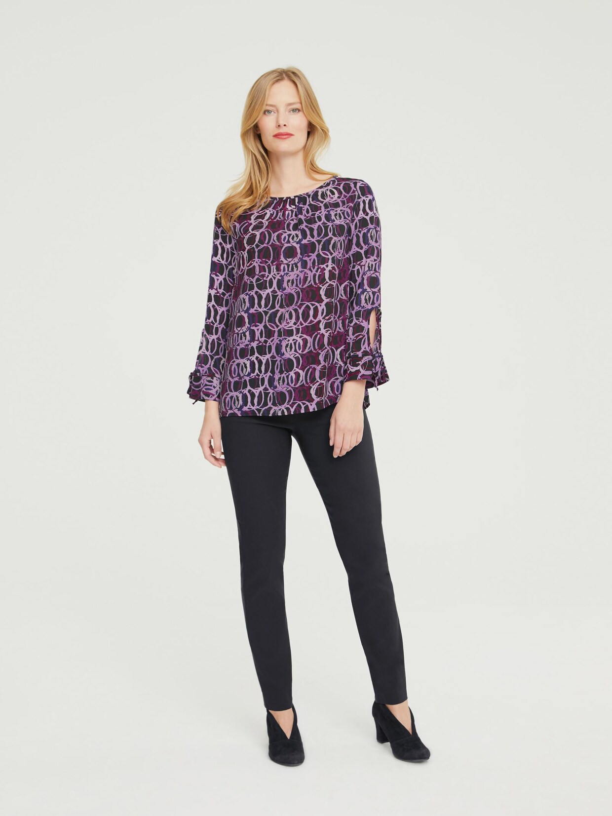 Ashley Brooke Druckbluse - schwarz-cyclam