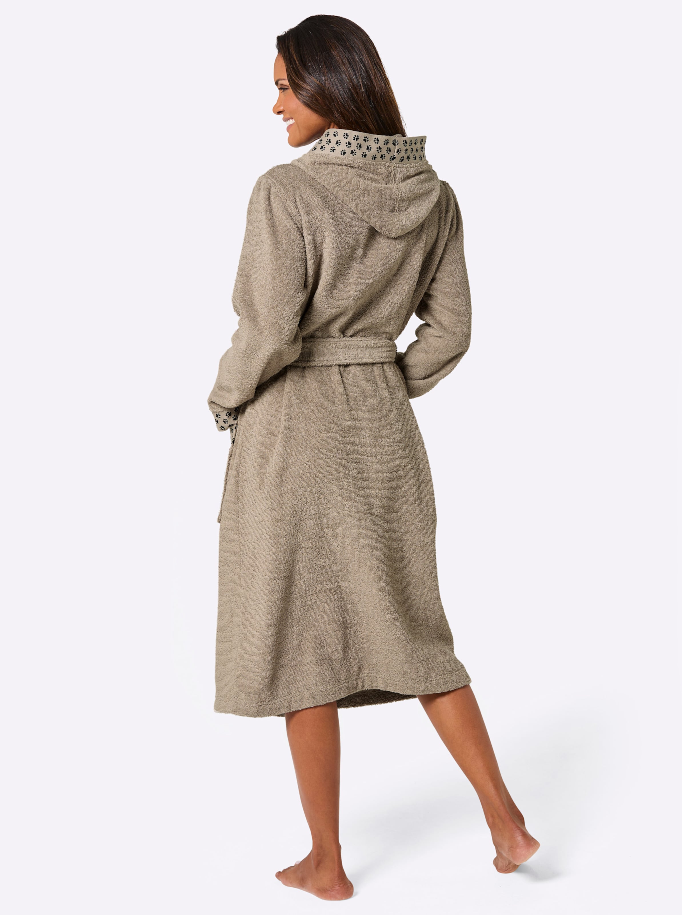 Badjas beige/zwart, foto 3