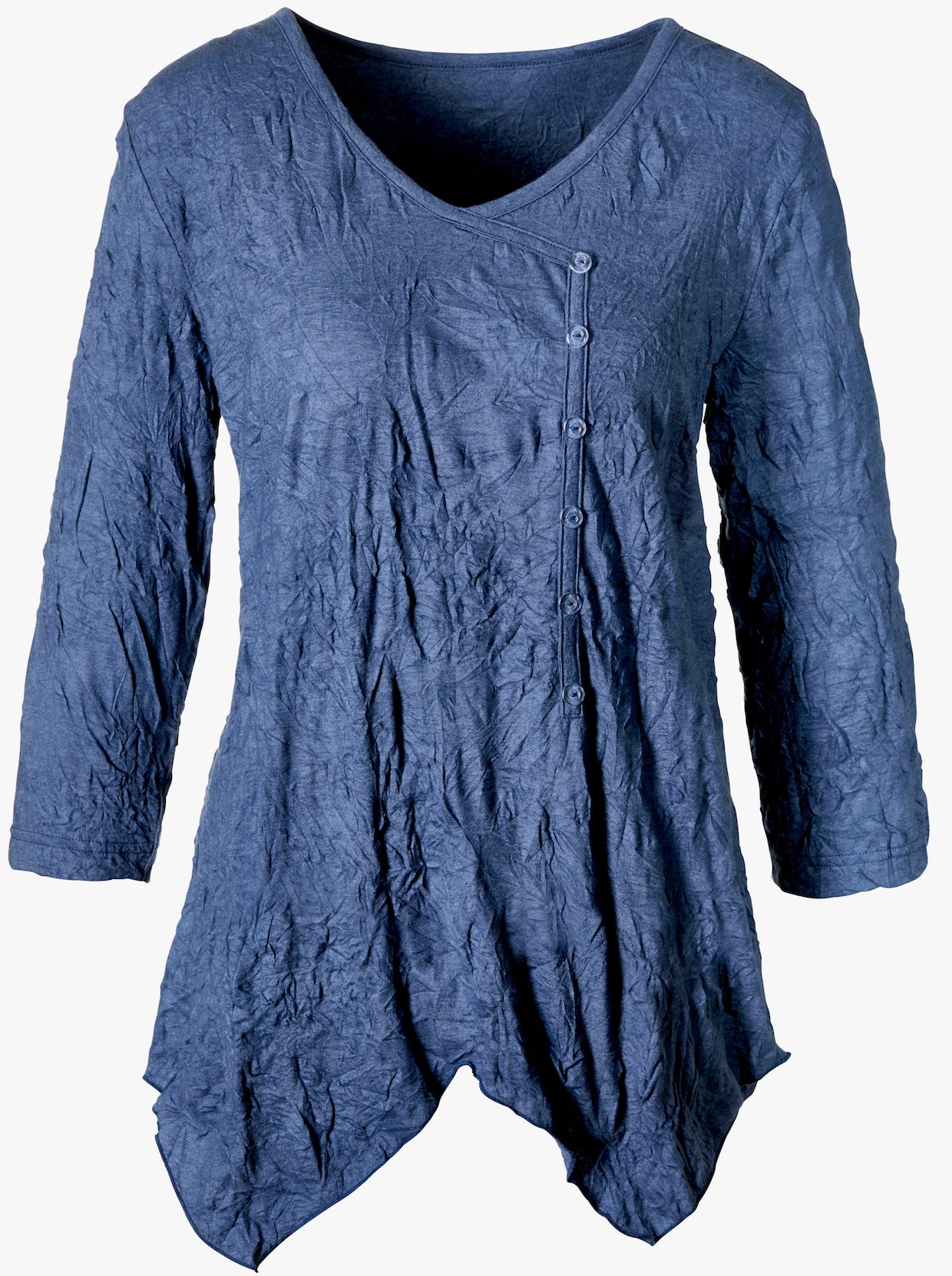 3/4-Arm-Shirt - blau-meliert