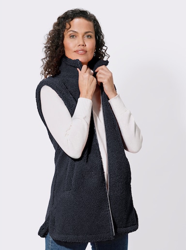 Fleeceweste mit Seitenschlitzen, wärmend - marine