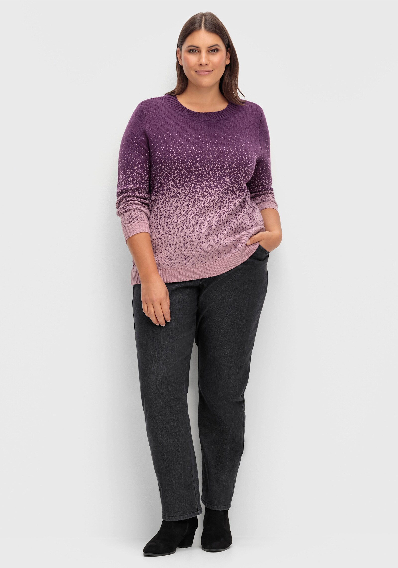 Jacquardpullover aus Jacquard-Strick - traube-gemustert