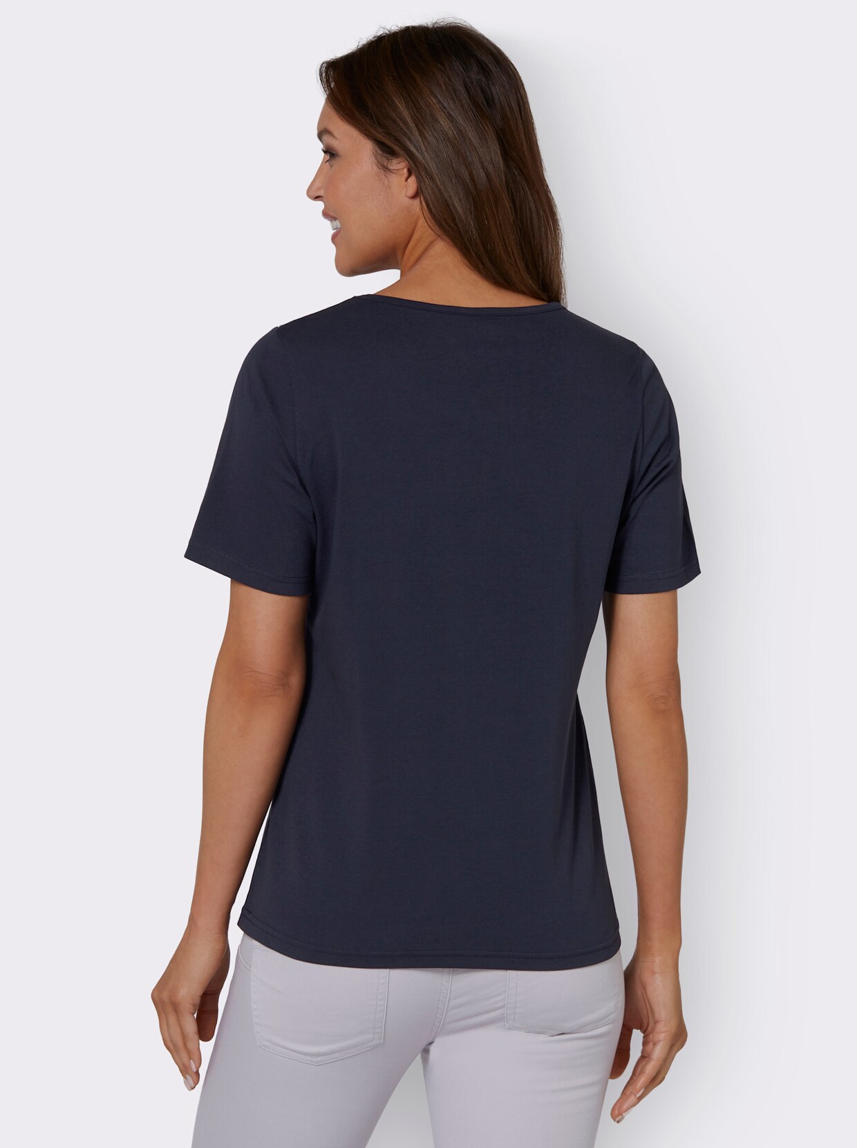 Shirt met korte mouwen - nachtblauw geprint