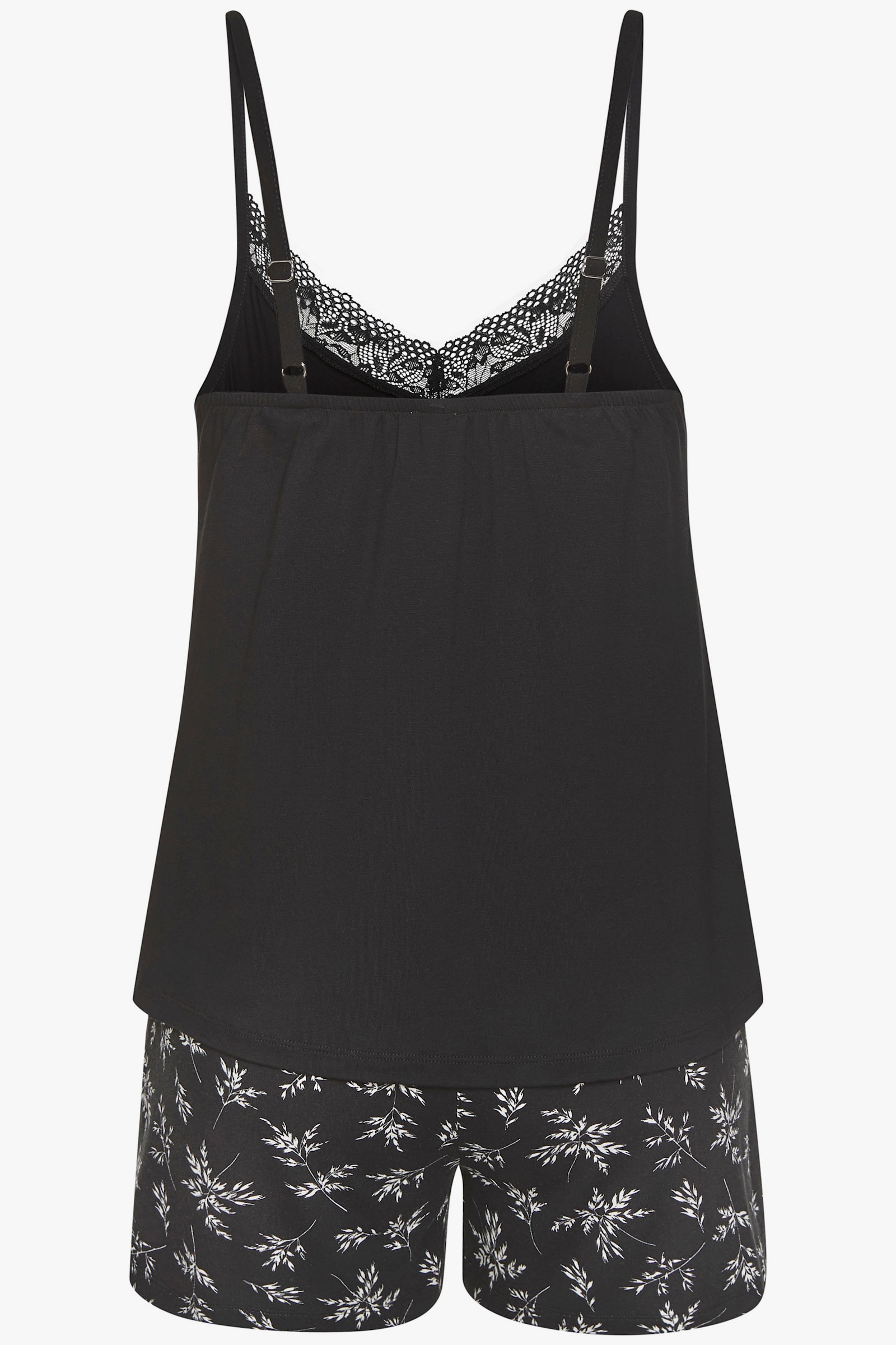 Vivance Dreams shortama - zwart gebloemd