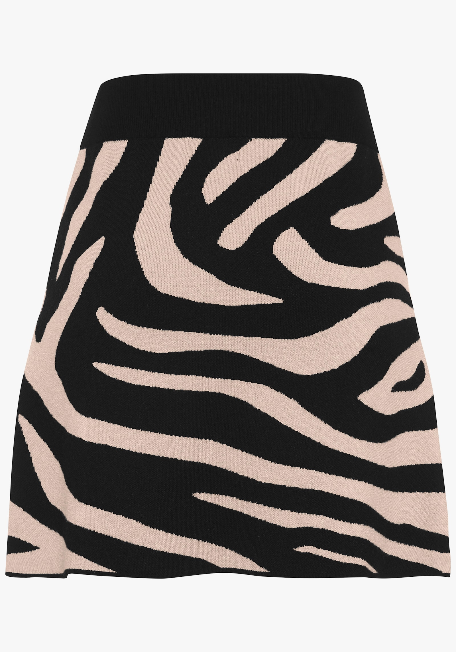 LASCANA Strickrock - schwarz-camelfarben