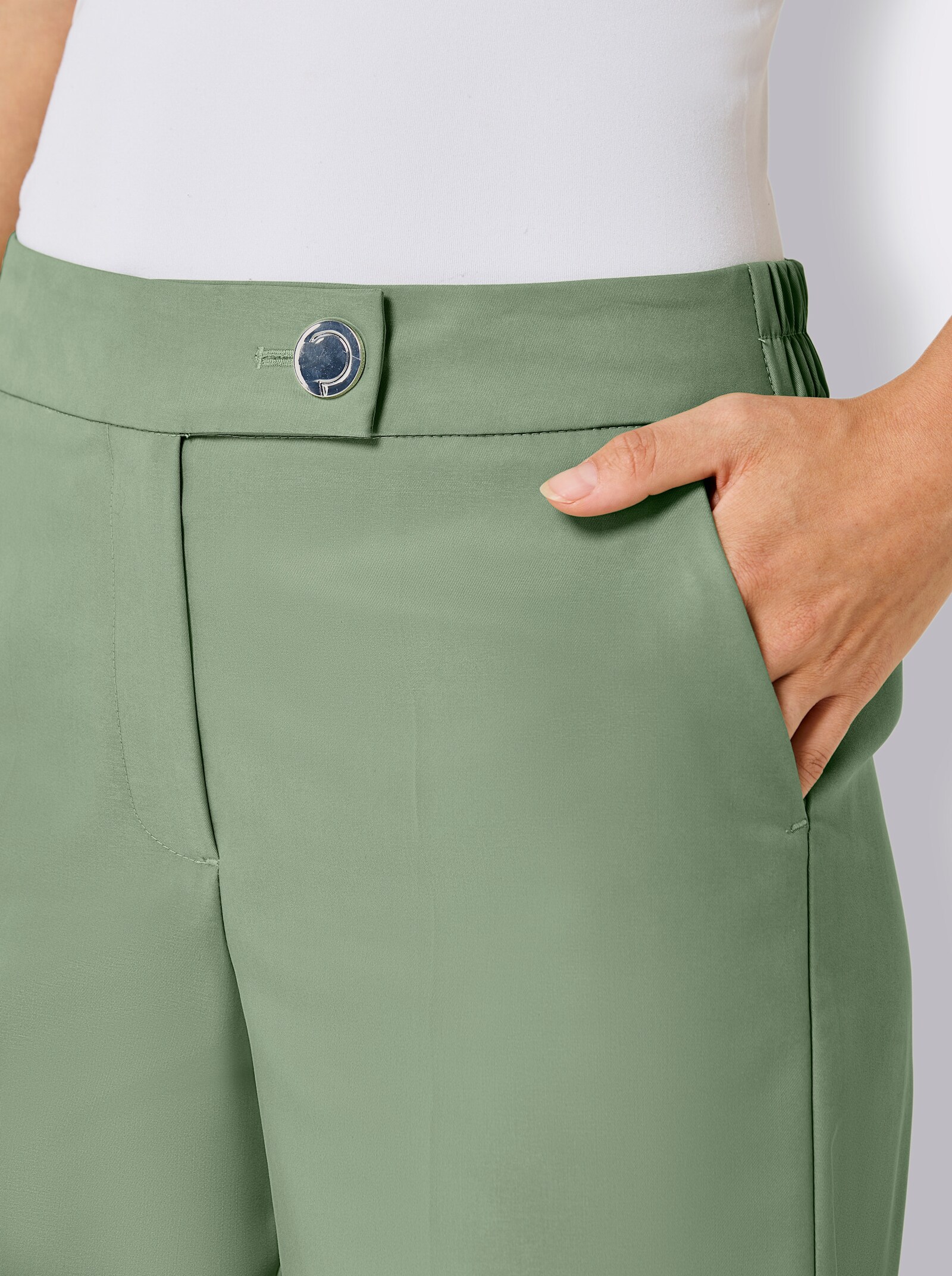 CREATION L PREMIUM Stoffhose in Web-Qualität - eucalyptus