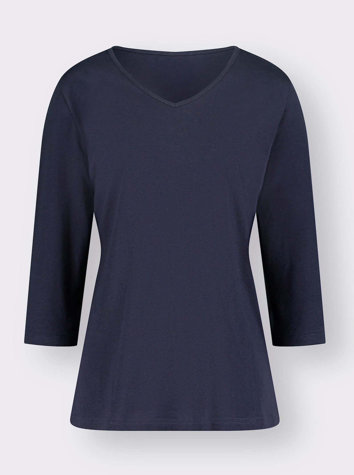 Shirt met 3/4-mouw - nachtblauw + bleu gedessineerd