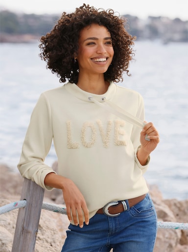 heine Sweatshirt mit LOVE-Schriftzug - champagner