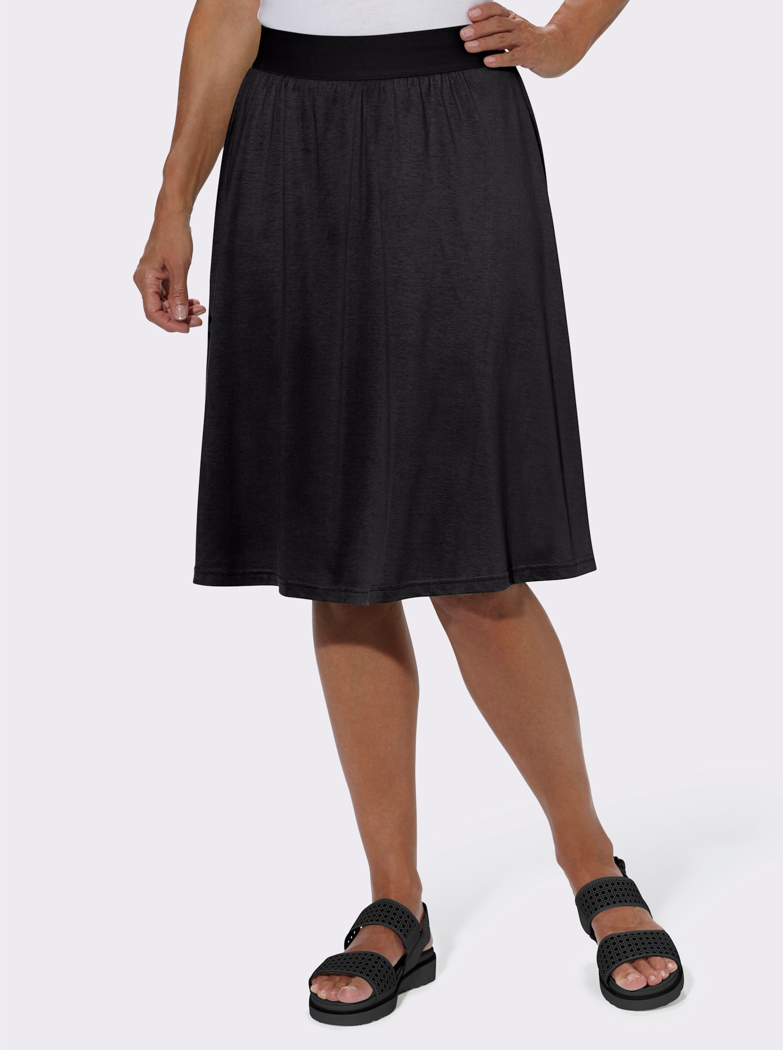 Jerseyrock im Doppelpack - schwarz + schwarz-weiß-bedruckt