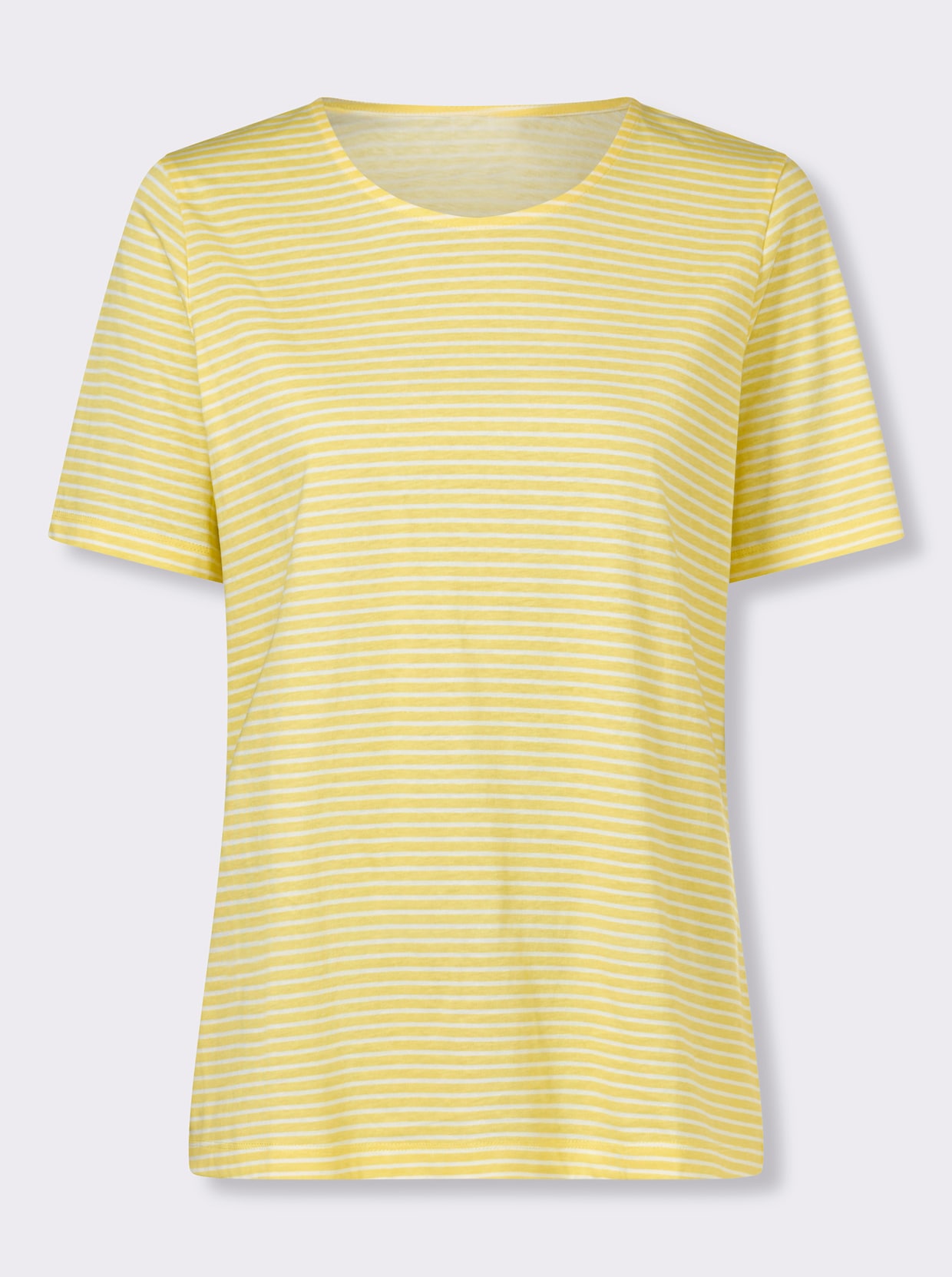 Ringelshirt - zitrone-ecru-geringelt