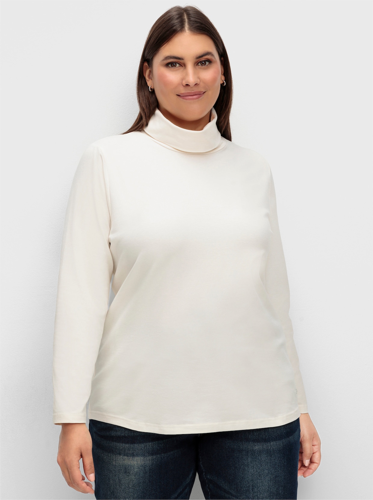 Rollkragenshirt mit langen Ärmeln - champagner