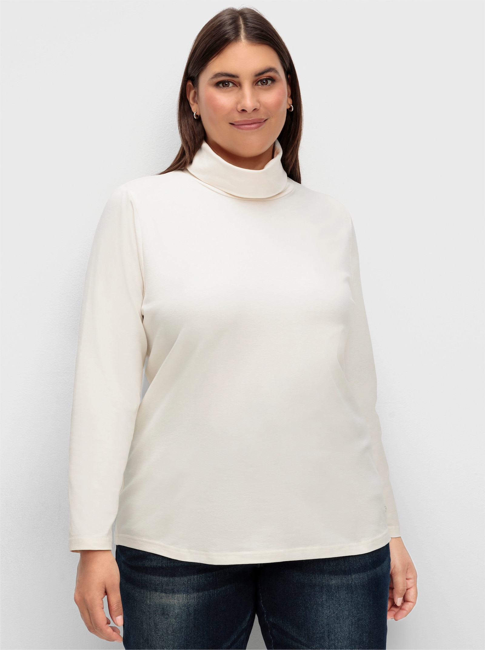 Rollkragenshirt mit langen Ärmeln - champagner