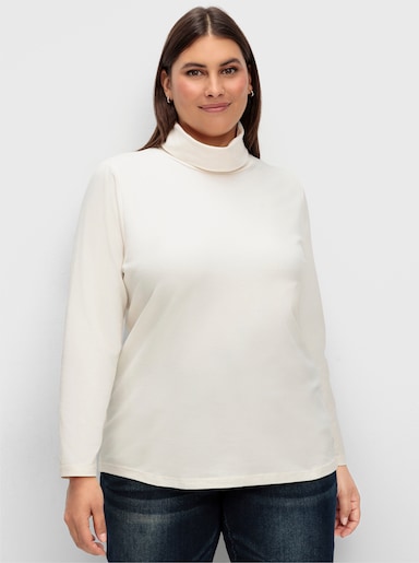 Rollkragenshirt mit langen Ärmeln - champagner