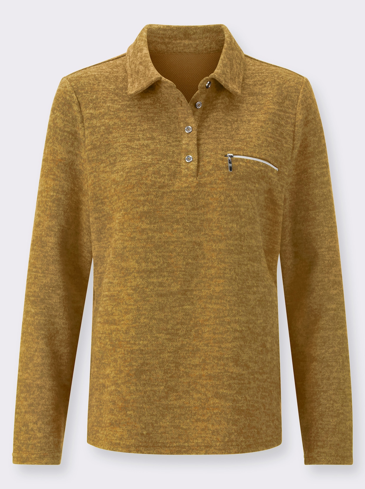 Poloshirt - ocker-meliert