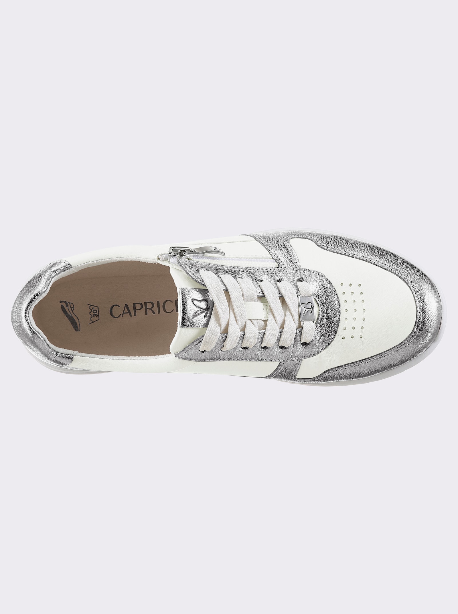 Caprice Sneaker mit waschbarem Wechselfußbett, Weite K - weiß