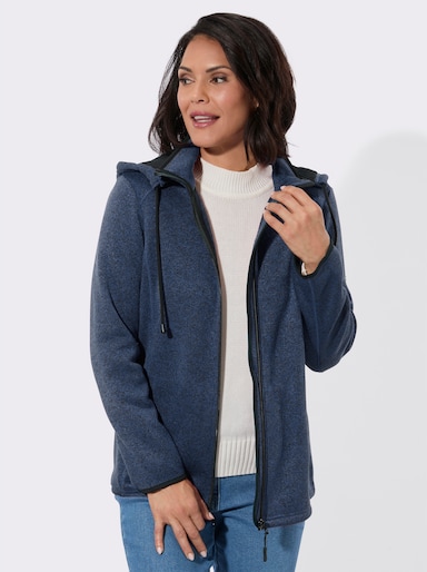 Fleecejacke mit Antipilling-Ausrüstung - jeansblau-meliert