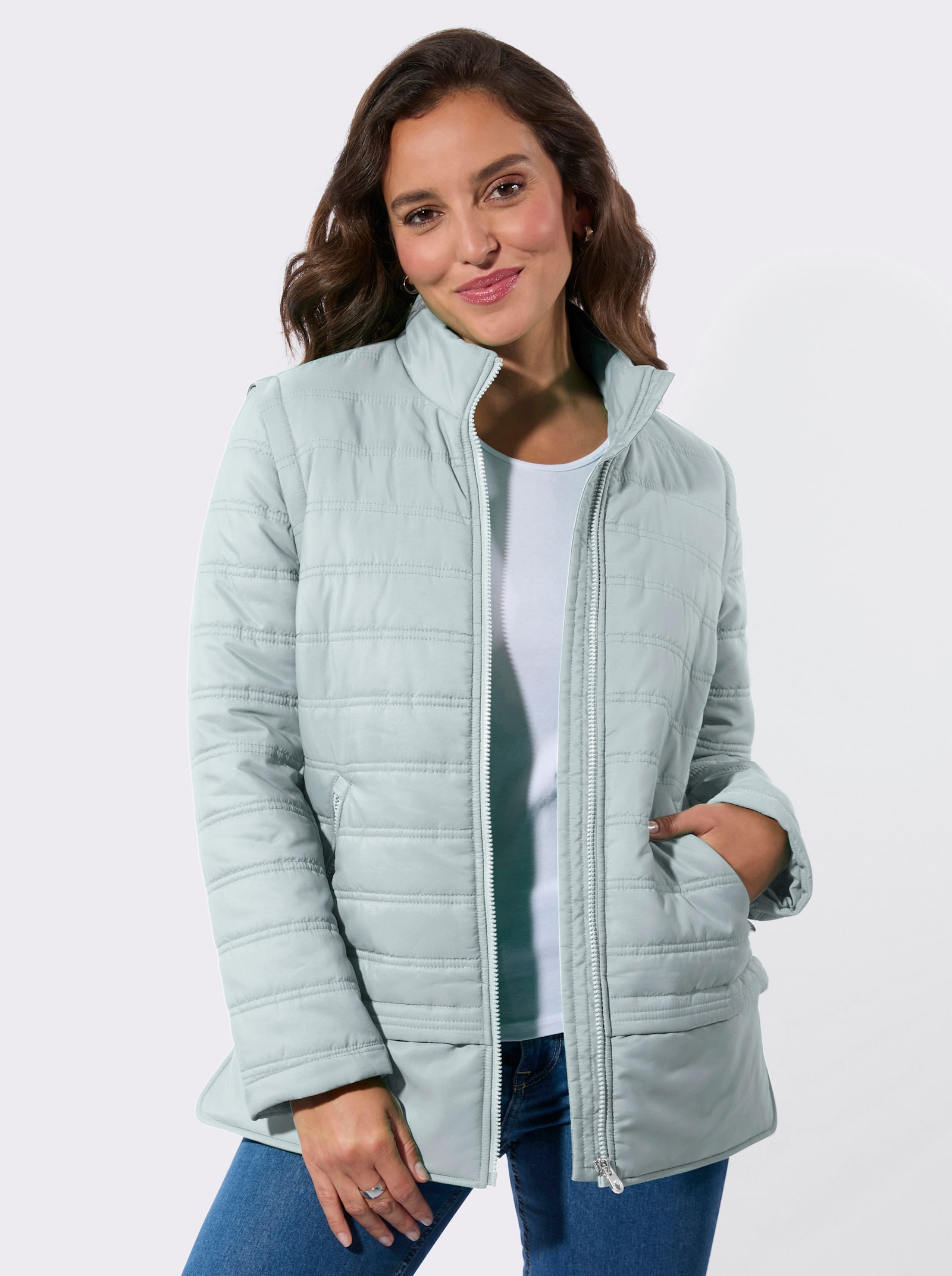 Steppjacke mit abzippbaren Ärmeln - kalkmint
