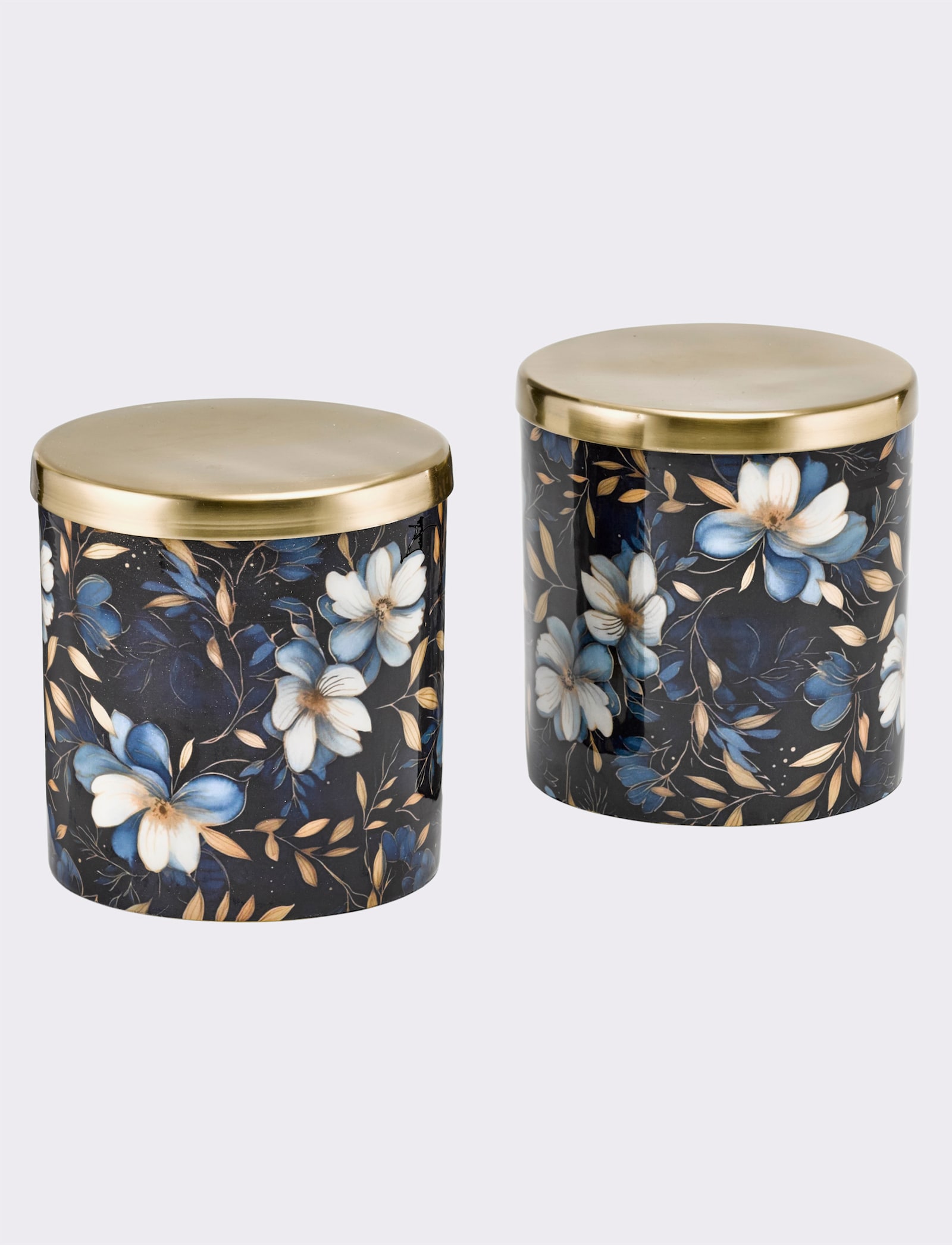 Impressionen Dosenset - blau-goldfarben