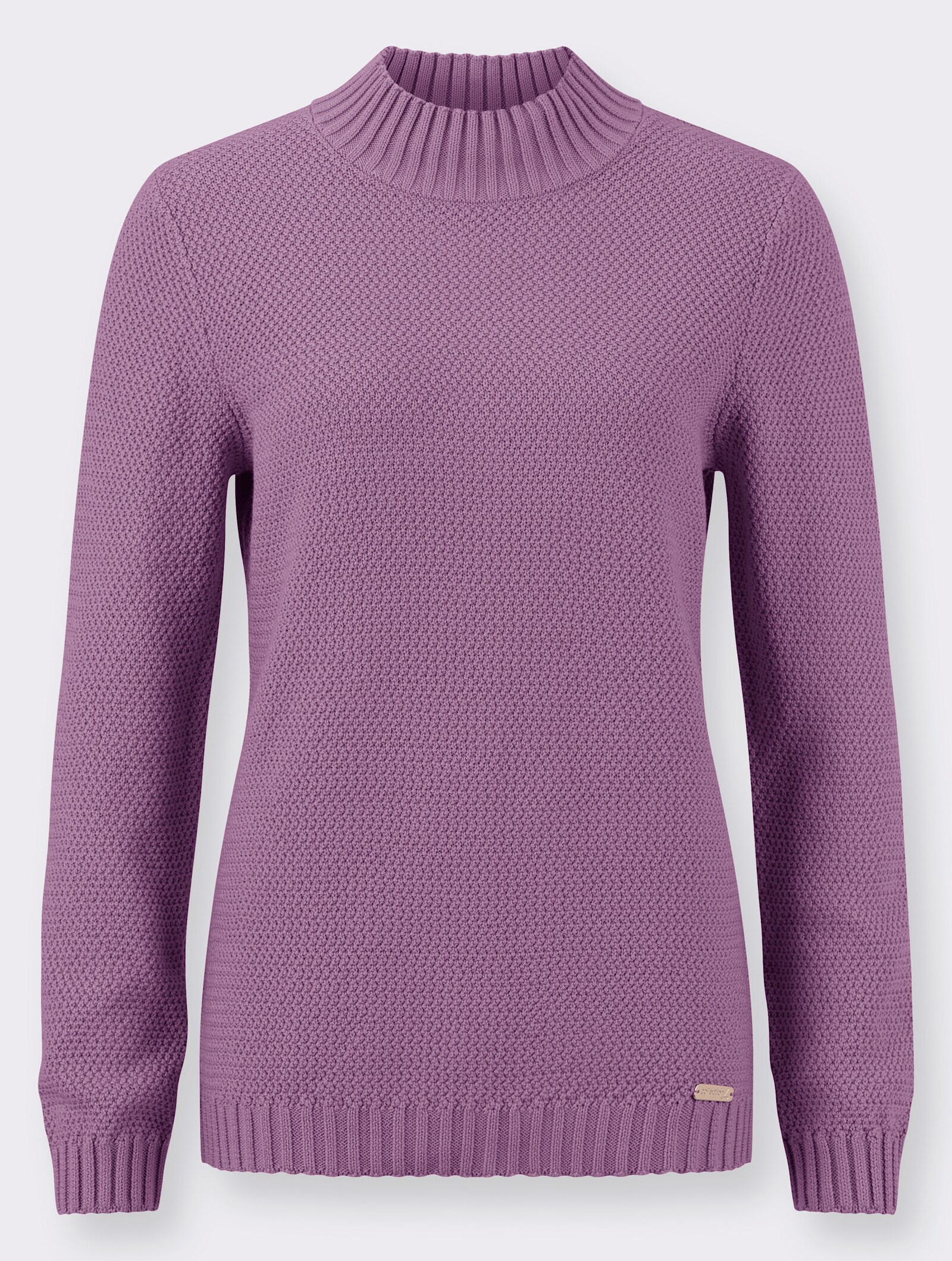Pullover met lange mouwen en parelvangpatroon - violet