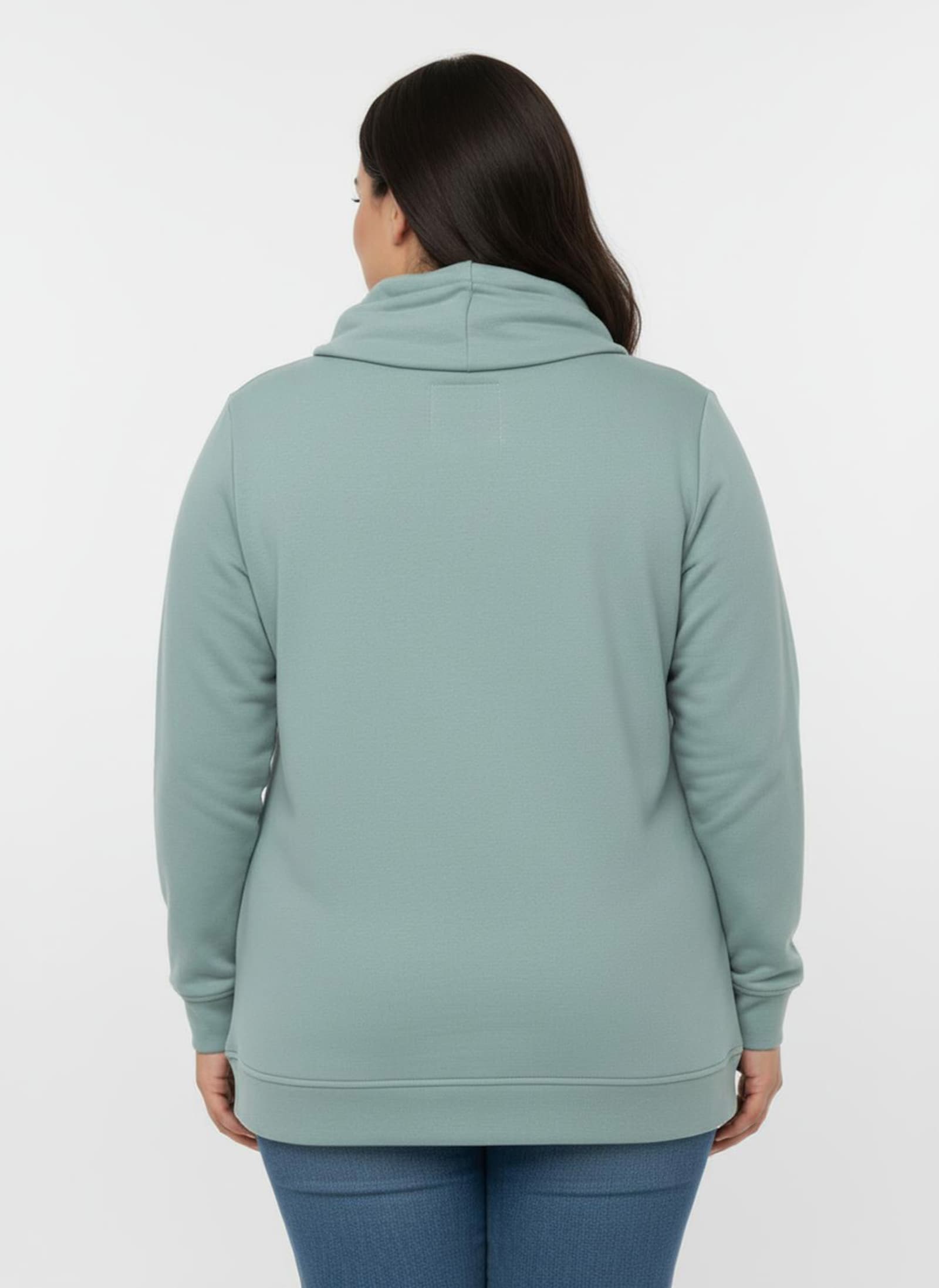 Sweatshirt mit halsfernem Rollkragen - mint
