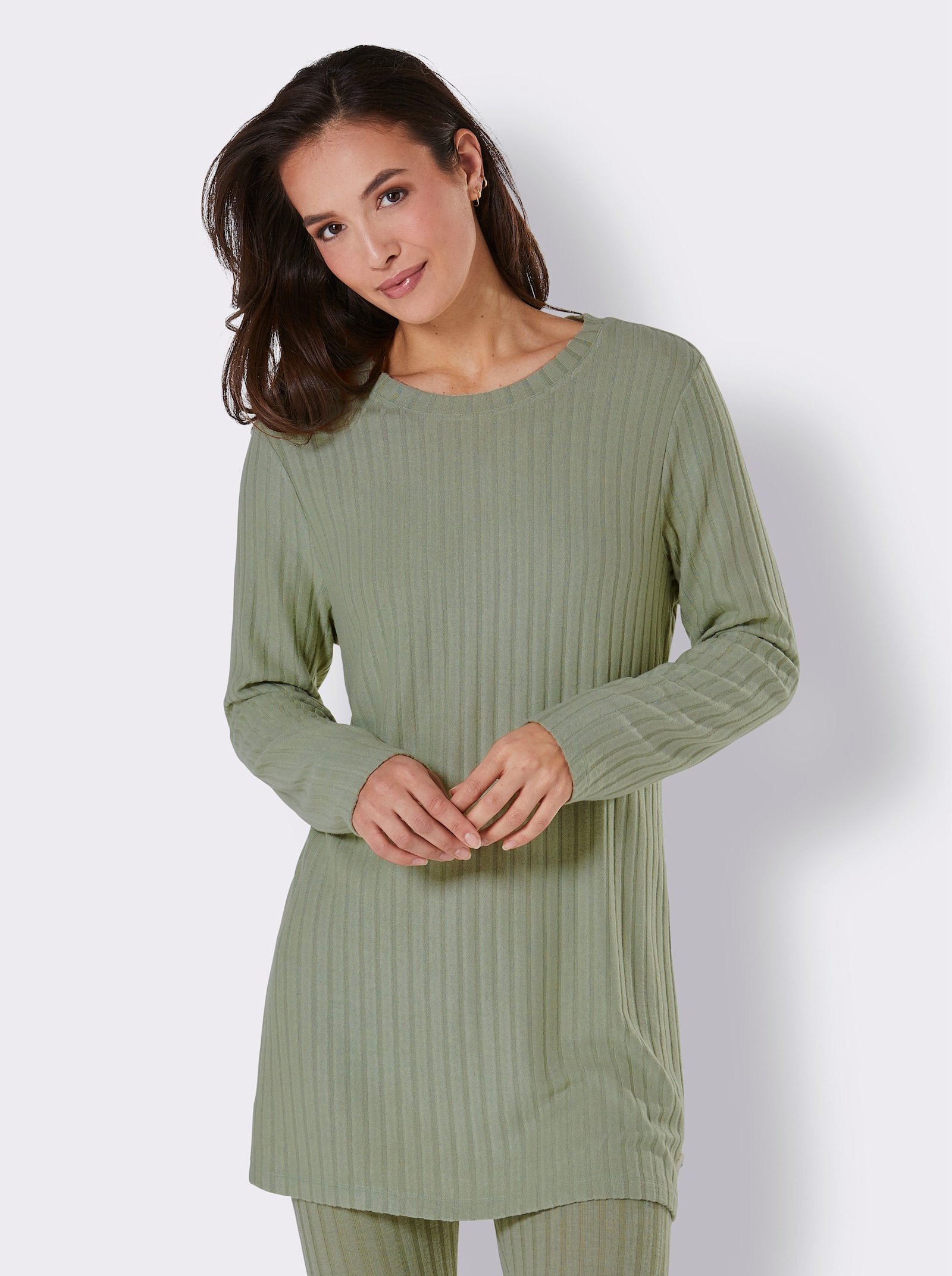 CREATION L PREMIUM Modal-Longshirt - lindgrün